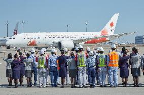 Departure ceremony for the TOKYO 2020 Olympic torch special transport aircraft